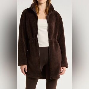 Faux Shearling Longline Jacket